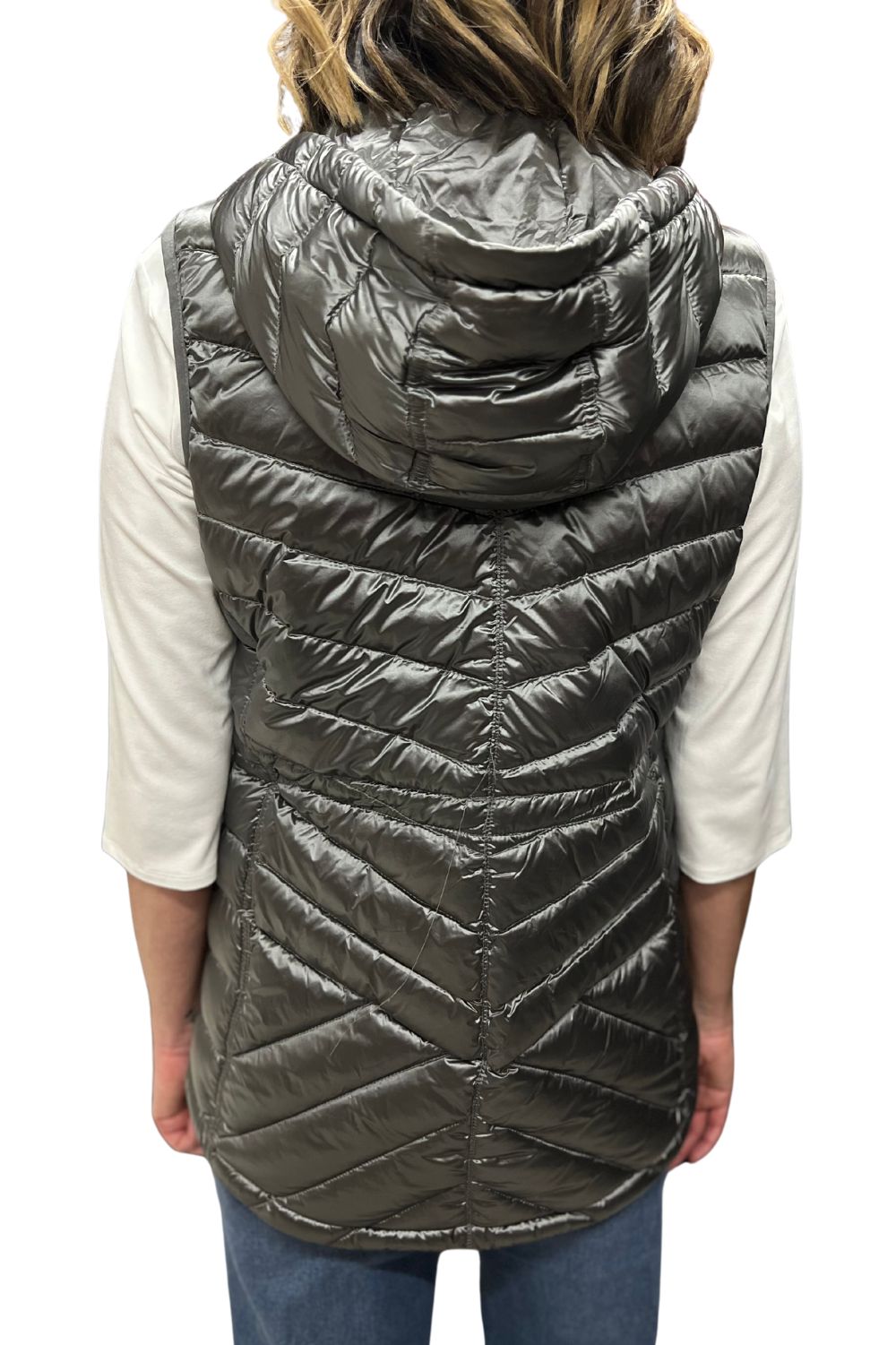 Down Filled Puffer Vest | Platinum - Silvermaple Boutique