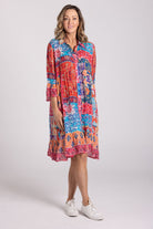 Silvermaple Collection Jocelyn Button Down Dress | Sunset Tapestry