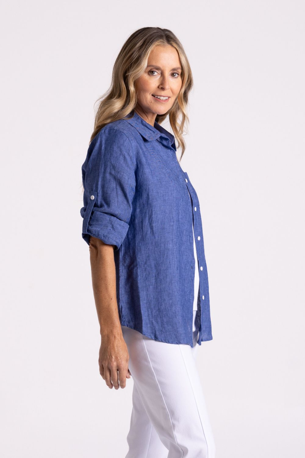 Silvermaple Collection Charlotte Linen Shirt | Indigo