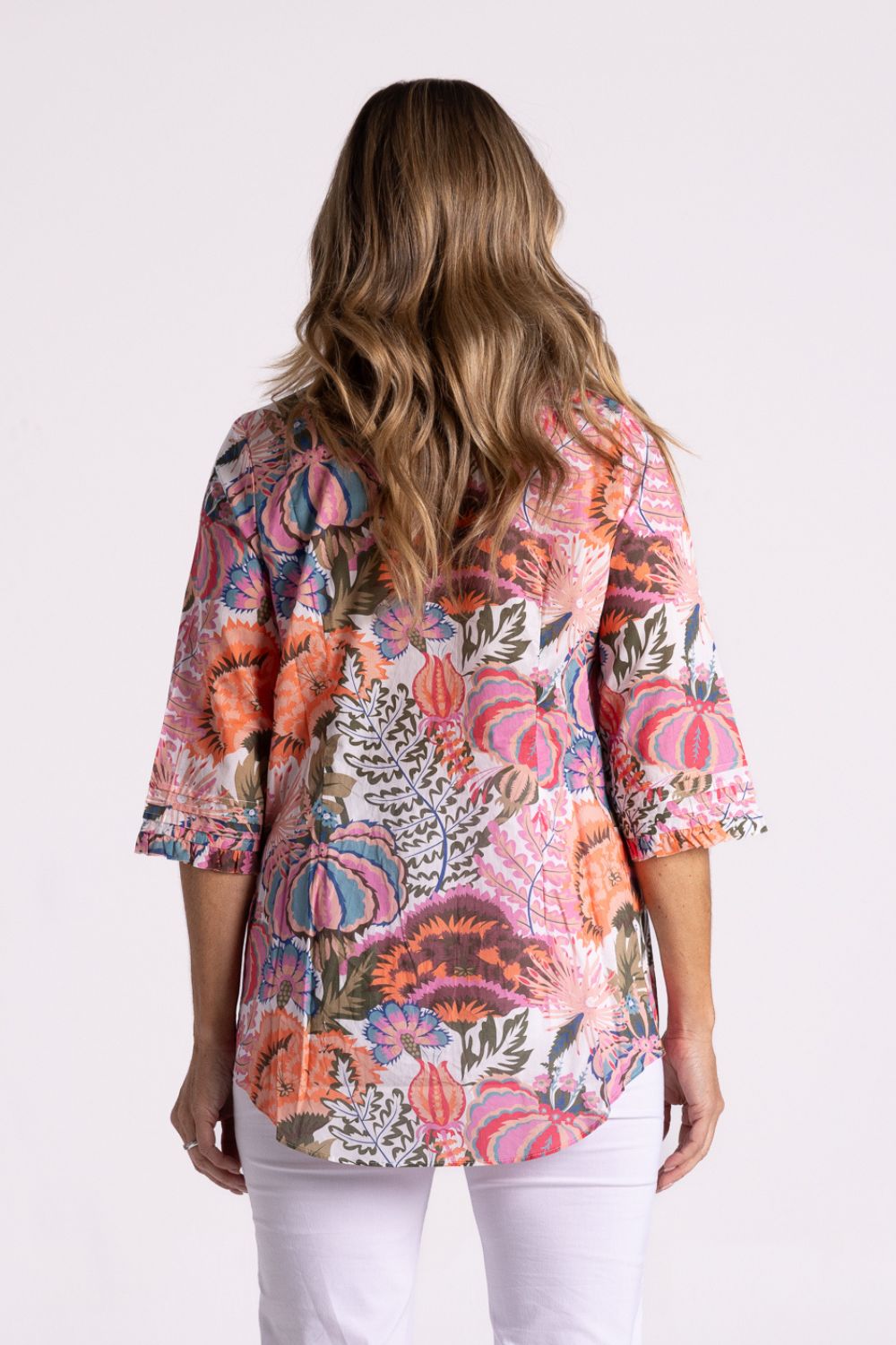 Silvermaple Collection Milly Pintuck Shirt | Natural Floral