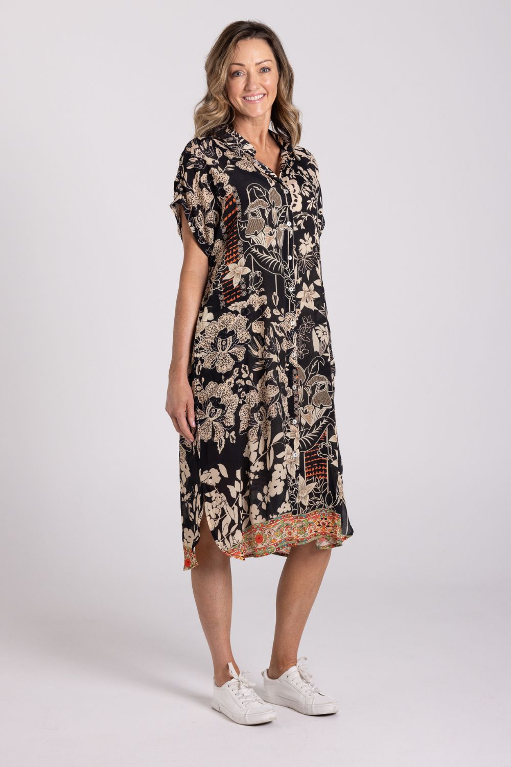 Silvermaple Collection Grace Button Dress | Oriental Garden