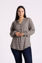 Silvermaple Boutique Sofia Shirt | Ocelot  Black/Beige_Silvermaple Boutique