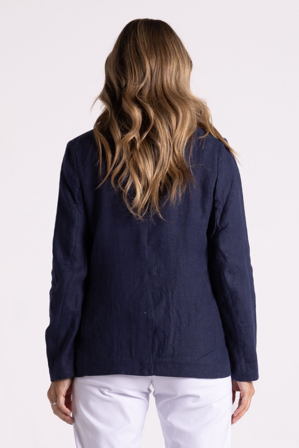 Silvermaple Collection Miranda Linen Blazer | Navy