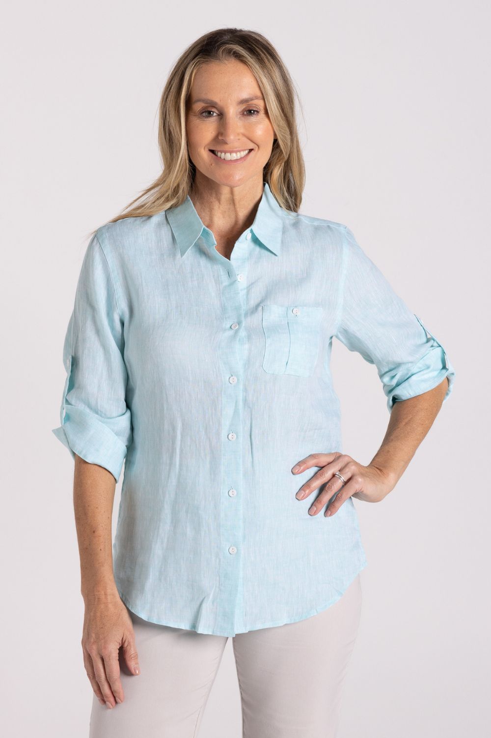 Silvermaple Collection Charlotte Linen Shirt | Mint