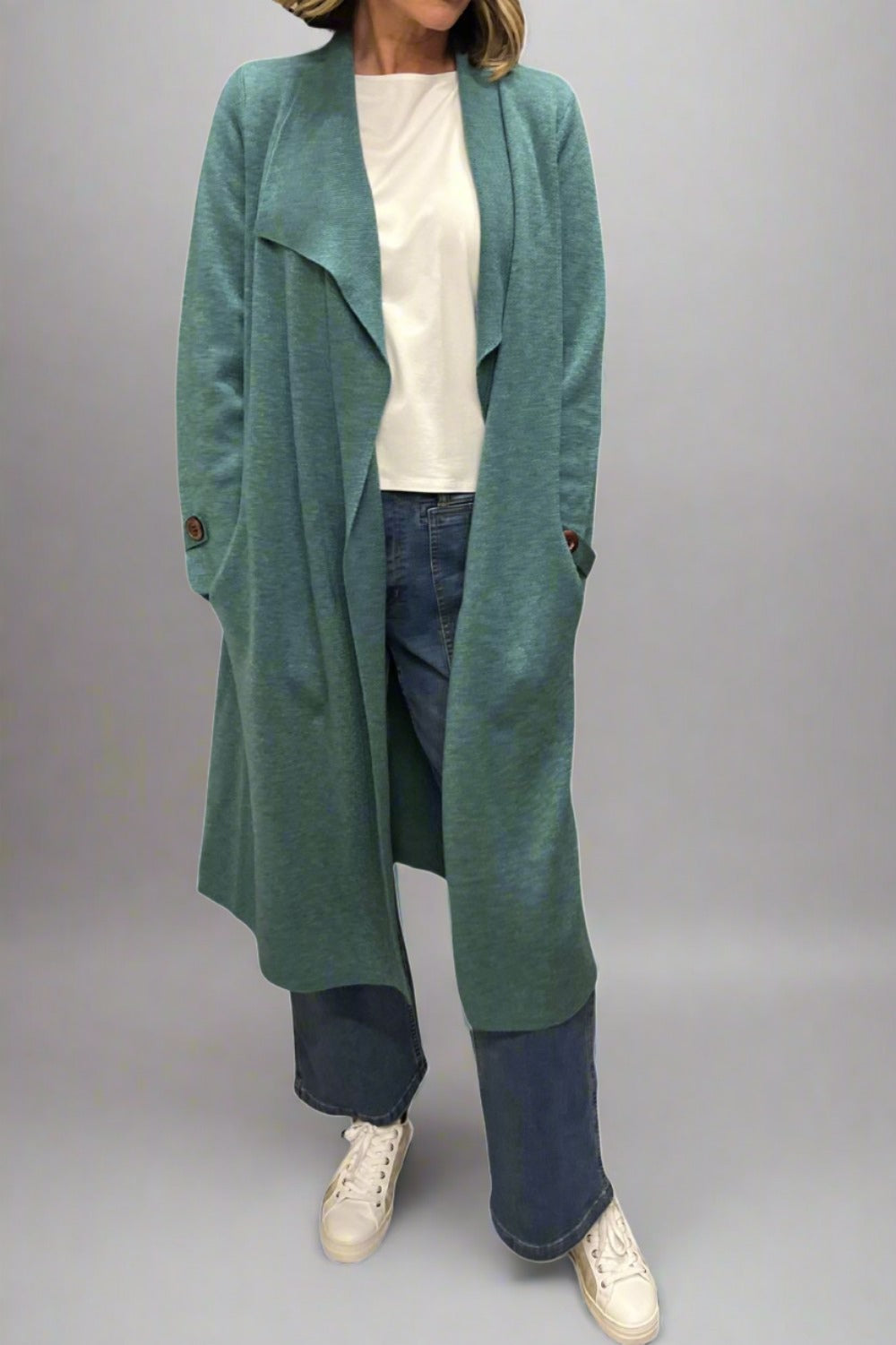 Renoma Long Knit Coat | Seafoam_Silvermaple Boutique