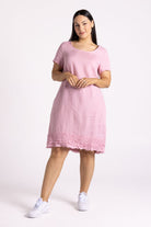 Silvermaple Collection Vanessa Ruffle Hem Dress | Pink