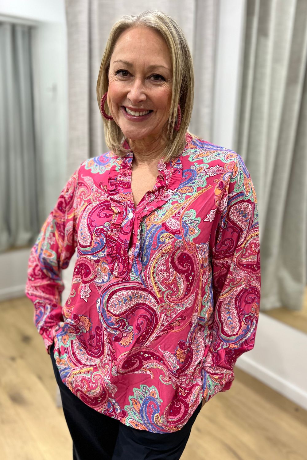 Silvermaple Boutique Ginevra Paisley Shirt | Pink -Silvermaple Boutique