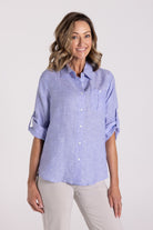 Silvermaple Collection Charlotte Linen Shirt | Blue