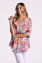 Silvermaple Collection Milly Pintuck Shirt | Natural Floral