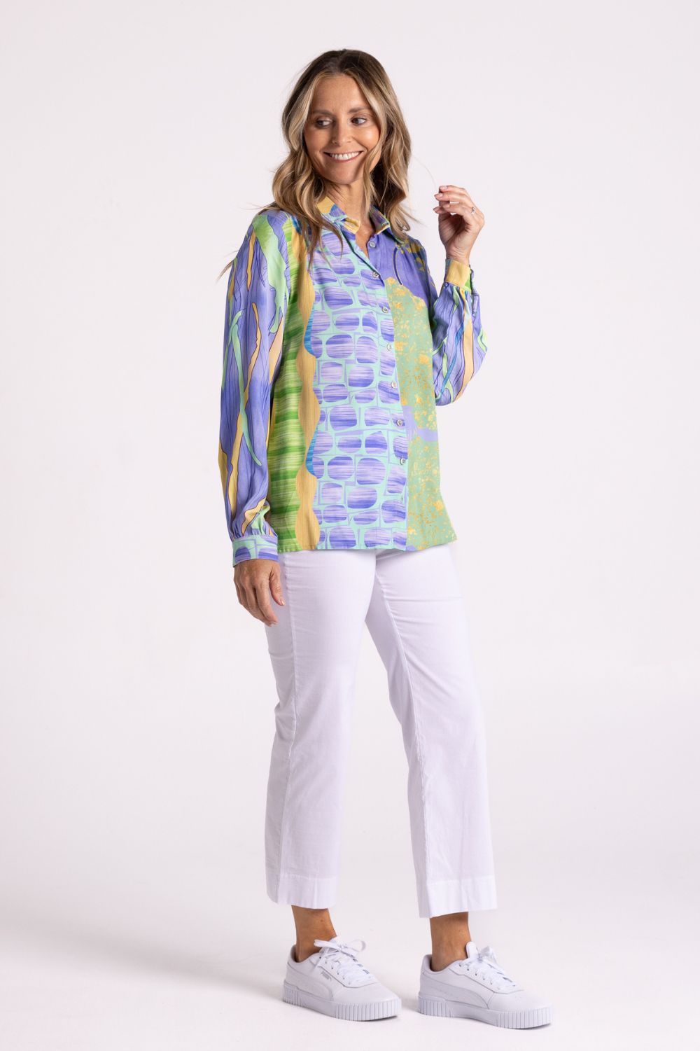 Silvermaple Collection Tuscany Shirt | Blue Multi_Silvermaple Boutique