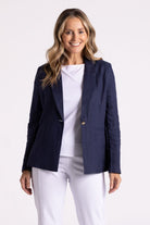 Silvermaple Collection Miranda Linen Blazer | Navy