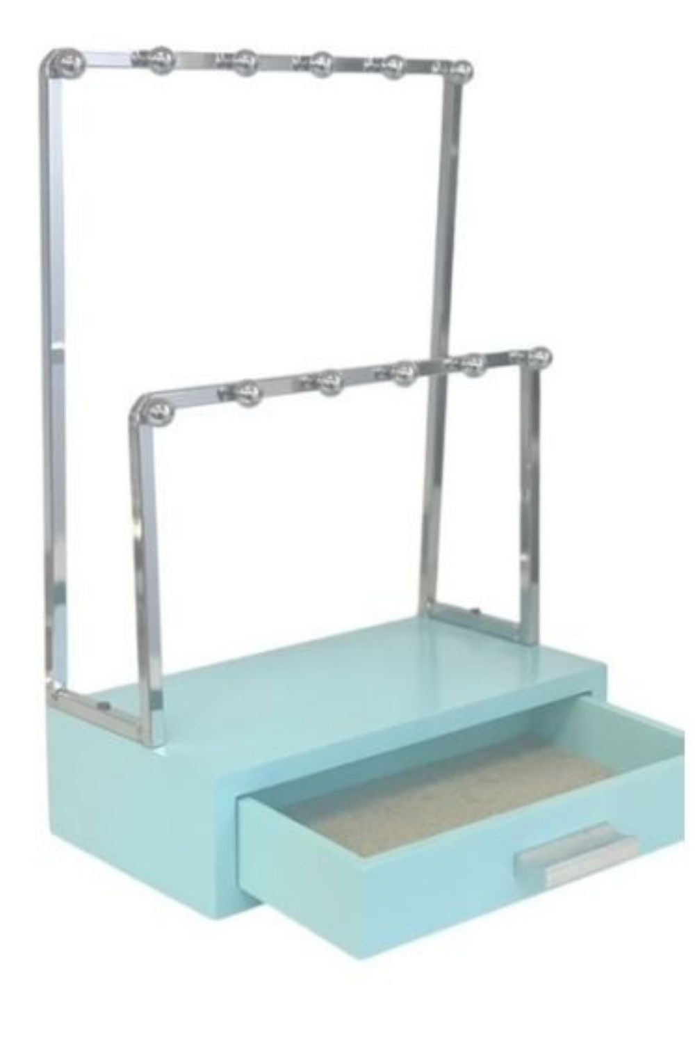 Tiffany / Silver Jewellery Stand with Drawer - Silvermaple Boutique