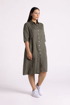 Silvermaple Collection Sandy Button Dress | Olive