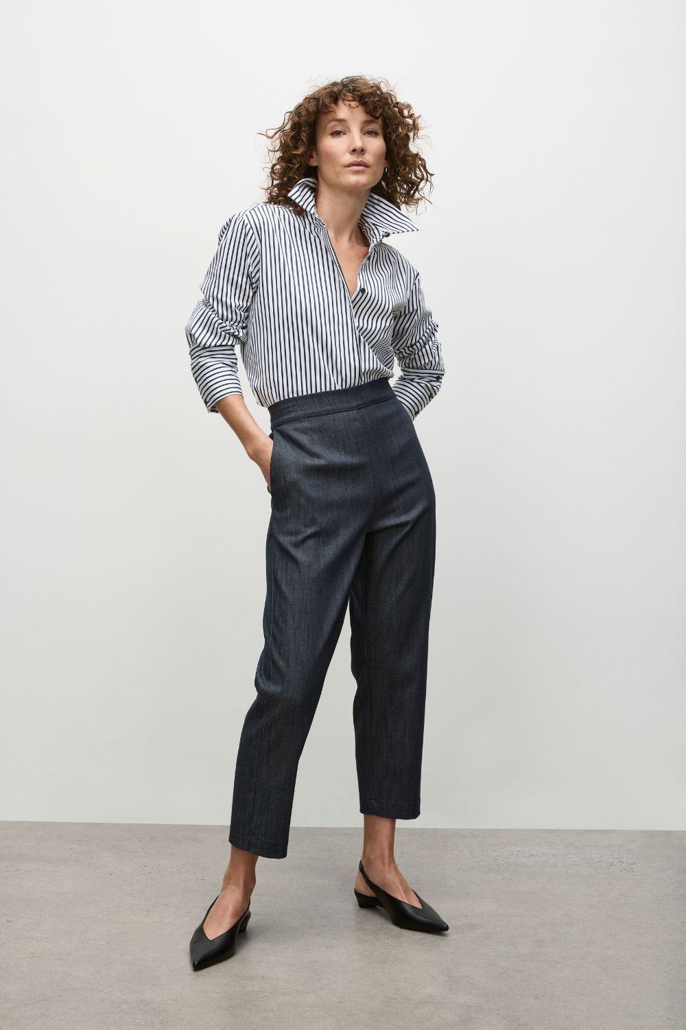 Mela Purdie Smooth Shirt | Indigo Stripe_Silvermaple Boutique