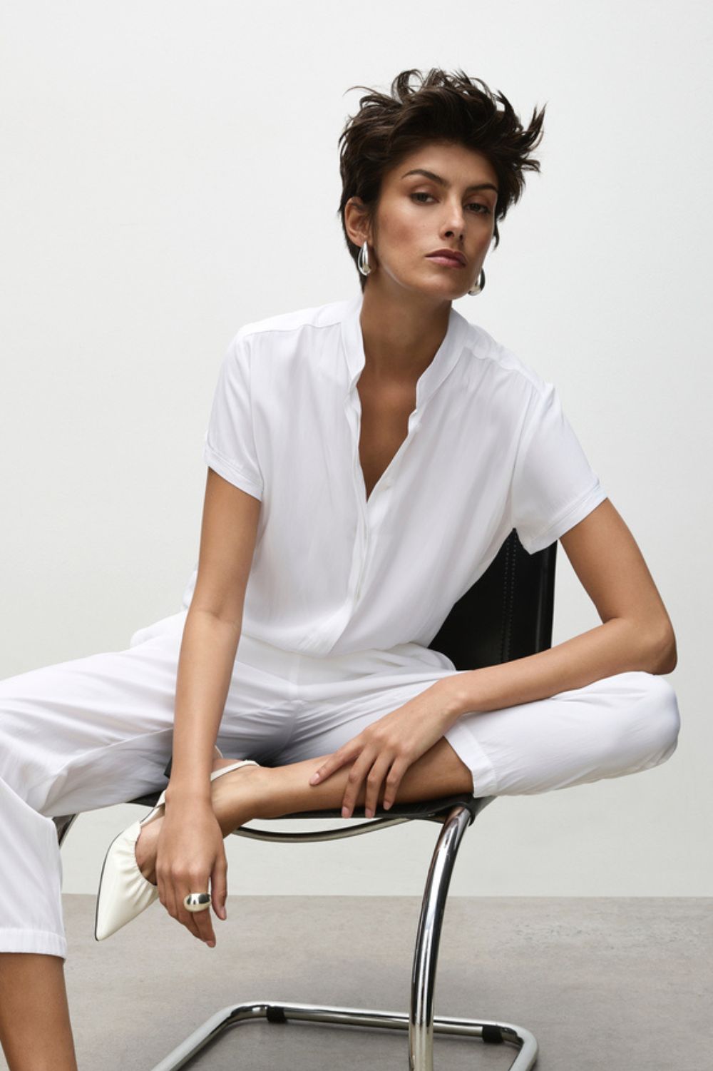 Mela Purdie Soft Stand Shirt | White_Silvermaple Boutique