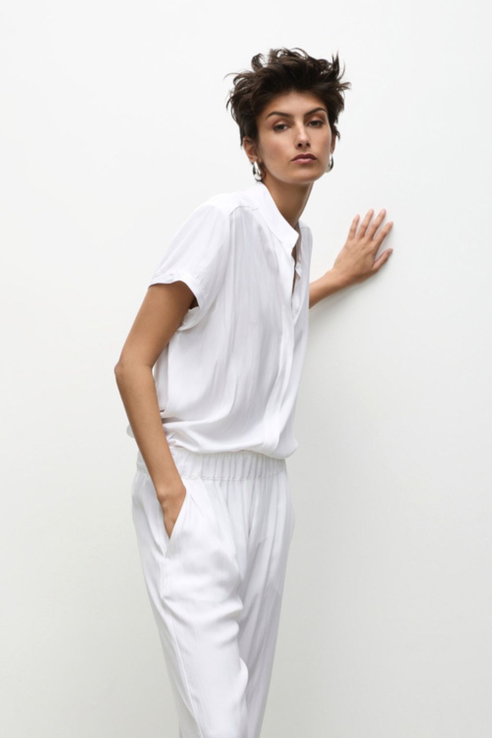 Mela Purdie Soft Stand Shirt | White_Silvermaple Boutique