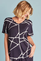 Tani Ivy Swing Tee | Navy Marble_Silvermaple Boutique