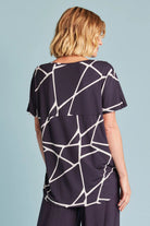 Tani Ivy Swing Tee | Navy Marble_Silvermaple Boutique