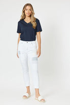 Threadz & Clarity Taylor Patch Jeans | White_Silvermaple Boutique