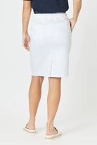 Threadz & Clarity Portia Denim Skirt | White_Silvermaple Boutique