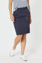 Threadz & Clarity Portia Denim Skirt | Navy_Silvermaple Boutique