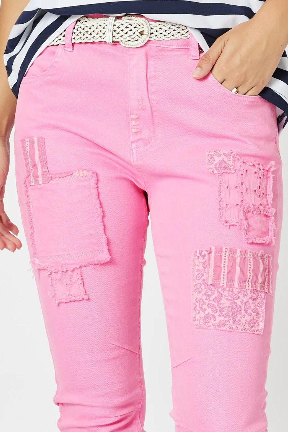 Threadz & Clarity Taylor Patch Jeans | Flamingo_Silvermaple Boutique