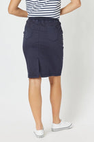 Threadz & Clarity Portia Denim Skirt | Navy_Silvermaple Boutique