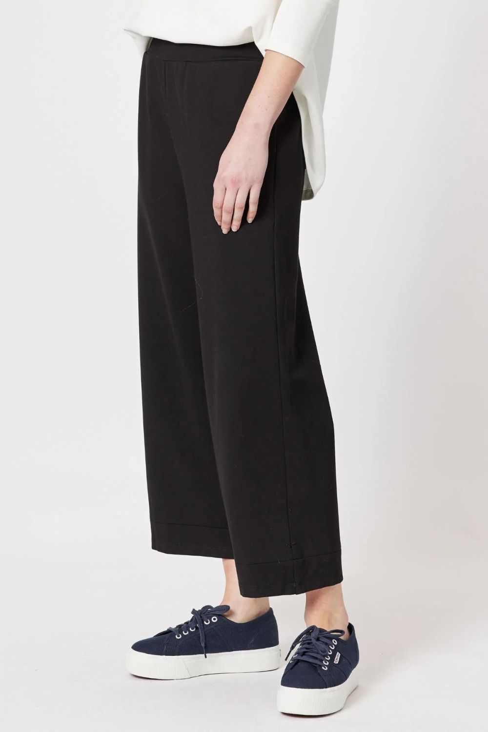 Threadz & Clarity Kimmy Ponti Wide Leg Pant | Black_Silvermaple Boutique