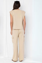 Fashion Express Toby Sweat Cargo Pants Set | Beige_Silvermaple Boutique