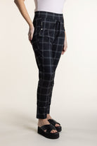 Two T's Check Ponte Panel Pant | Large Check_Silvermaple Boutique