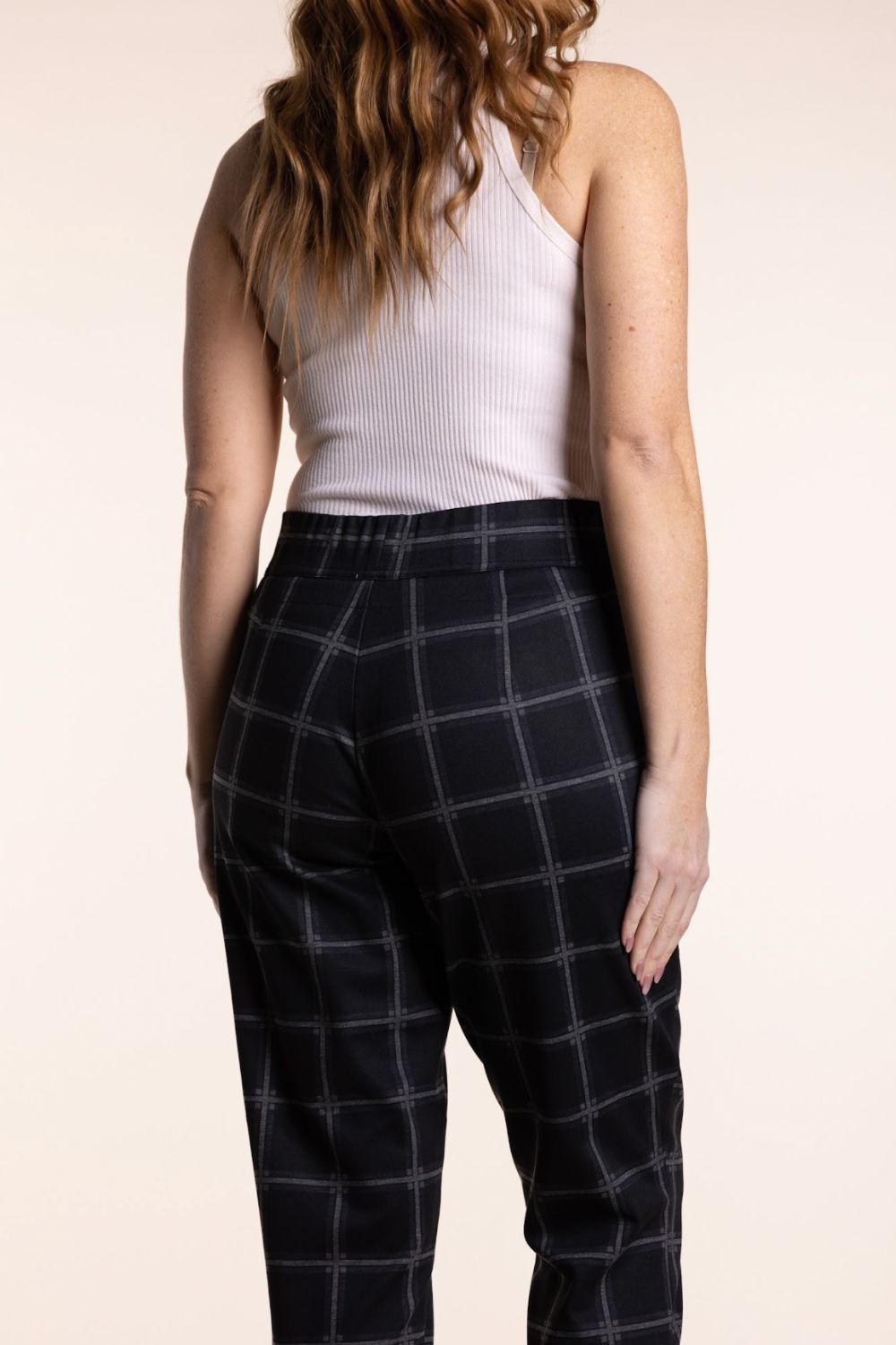 Two T's Check Ponte Panel Pant | Large Check_Silvermaple Boutique