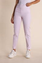 Two T's 7/8 Gingham Pull On Pant | Pink Rose/White_Silvermaple Boutique