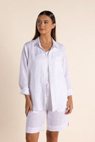 Two T's Linen Shirt | White_Silvermaple Boutique