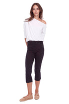 UP! Petal Slit Techno Crop Pant | Black_Silvermaple Boutique