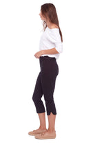 UP! Petal Slit Techno Crop Pant | Black_Silvermaple Boutique