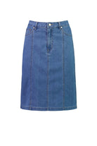 Vassalli Contrast Stitch Denim Skirt | Light Denim_Silvermaple Boutique