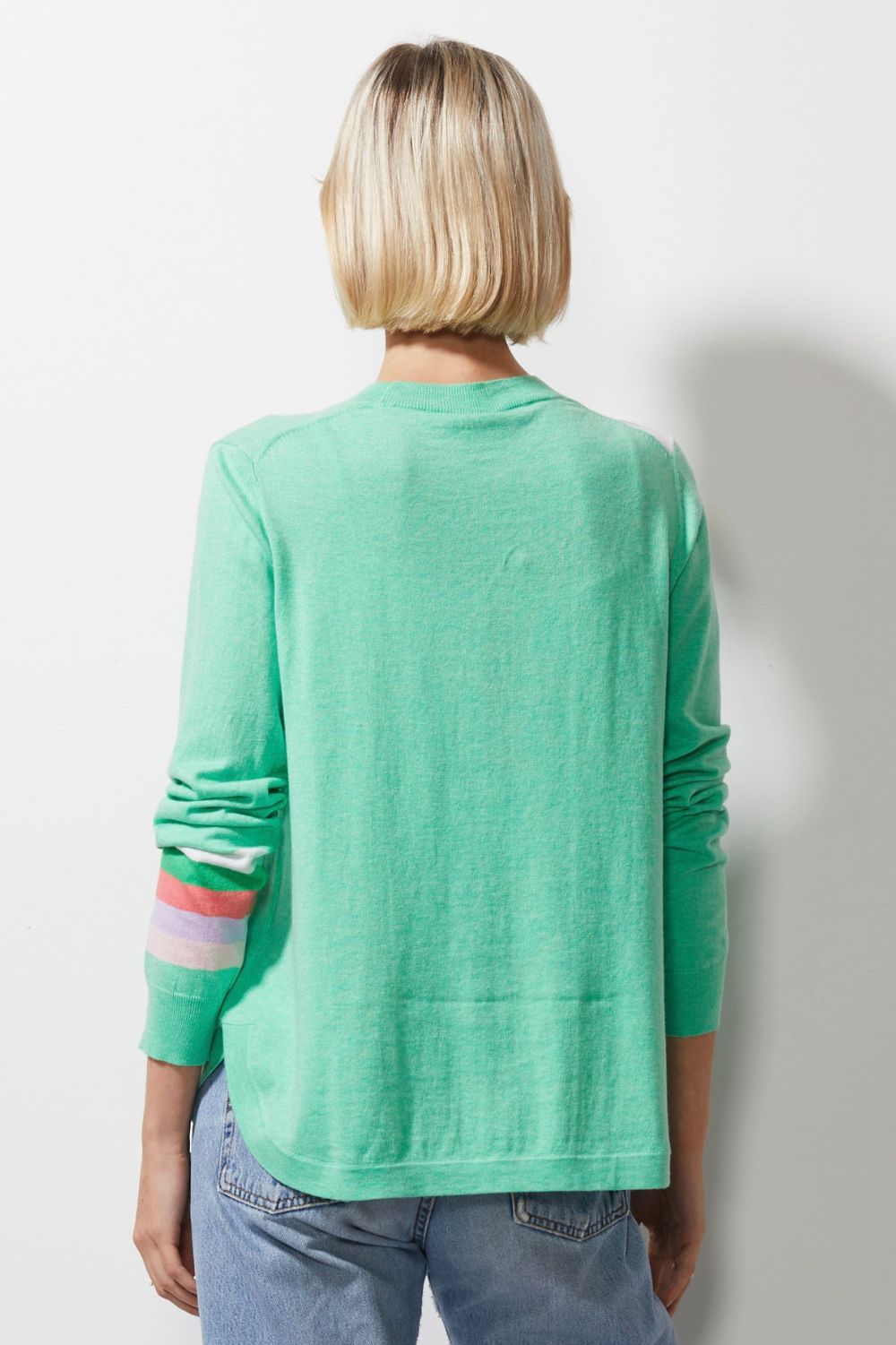 Zaket & Plover Striped Curve Jumper | Mint_Silvermaple Boutique