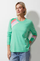 Zaket & Plover Striped Curve Jumper | Mint_Silvermaple Boutique