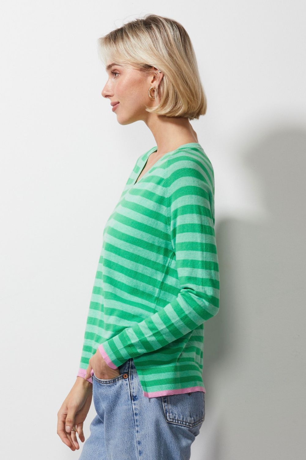 Zaket & Plover Essential Stripe V | Mint_Silvermaple Boutique