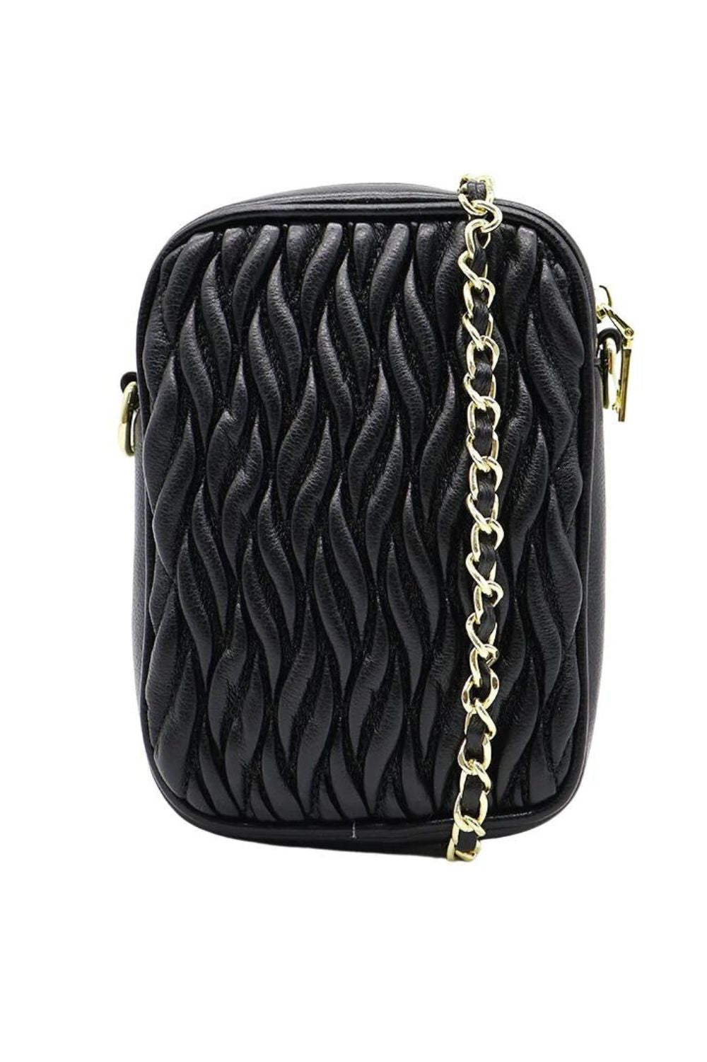 Zjoosh Ava Rouche Cross Body Bag | Black_Silvermaple Boutique