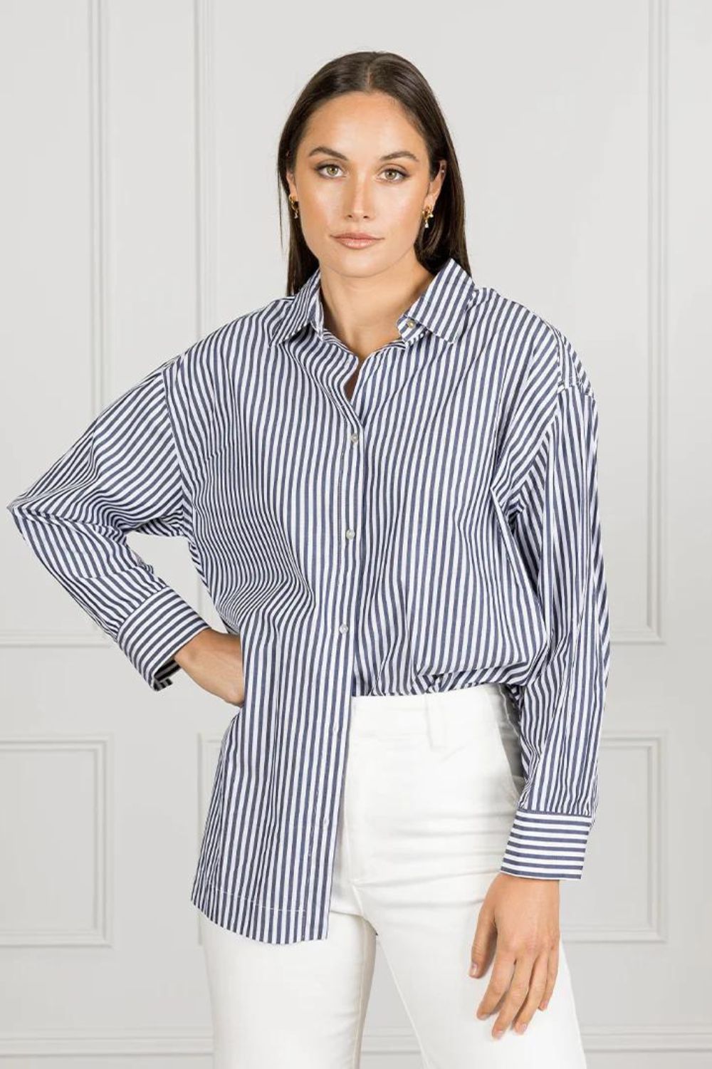 Zjoosh Tatum Striped Shirt | Navy_Silvermaple BoutiqueZjoosh Tatum Striped Shirt | Navy_Silvermaple Boutique