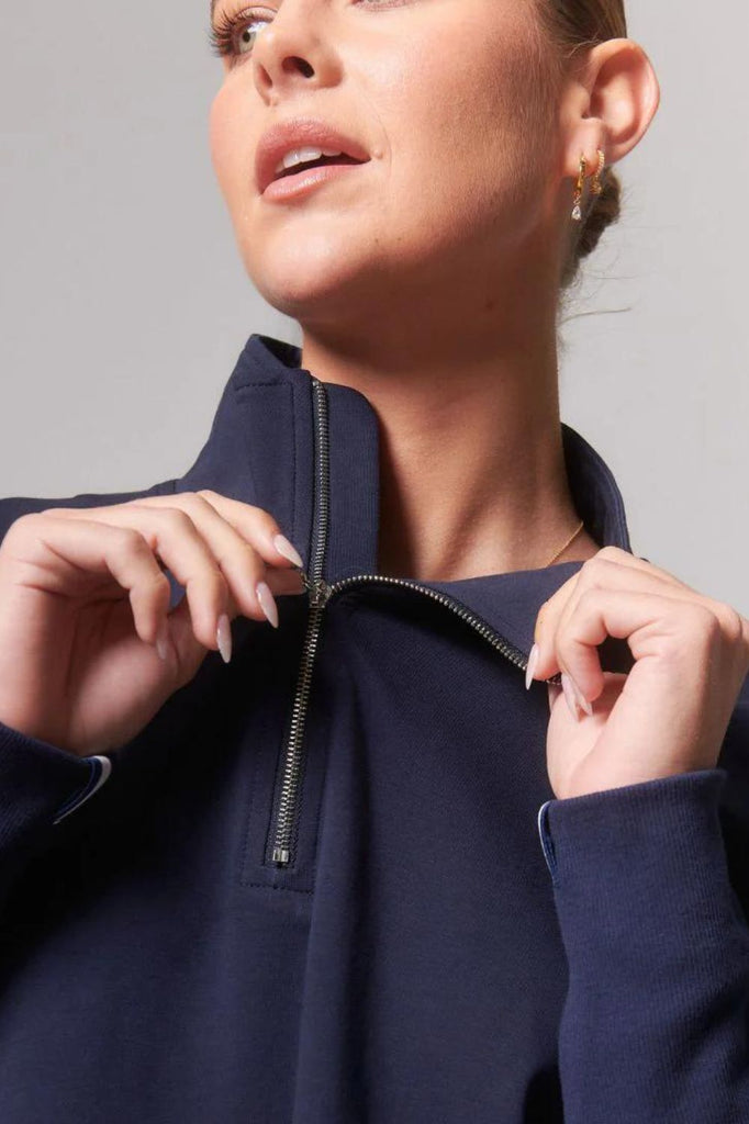 Zjoosh Alysha Zip Through Sweatshirt | Navy_Silvermaple Boutique