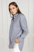 Zjoosh Tatum Striped Shirt | Navy_Silvermaple Boutique