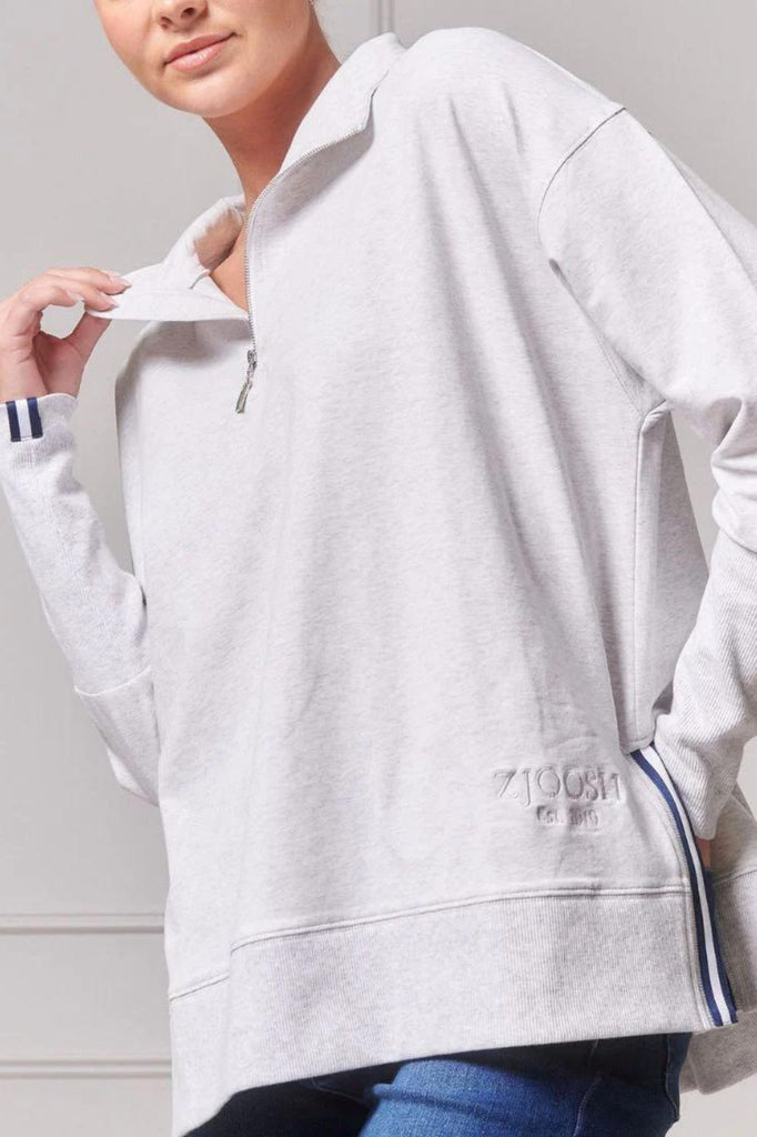Zjoosh Alysha Zip Through Sweatshirt | Grey_Silvermaple Boutique