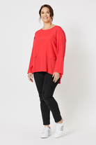 Clarity Kerryn Pocket Top | Red_Silvermaple Boutique 