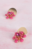 Audrey Resin Mix Flower Stud | Fuschia_Silvermaple Boutique