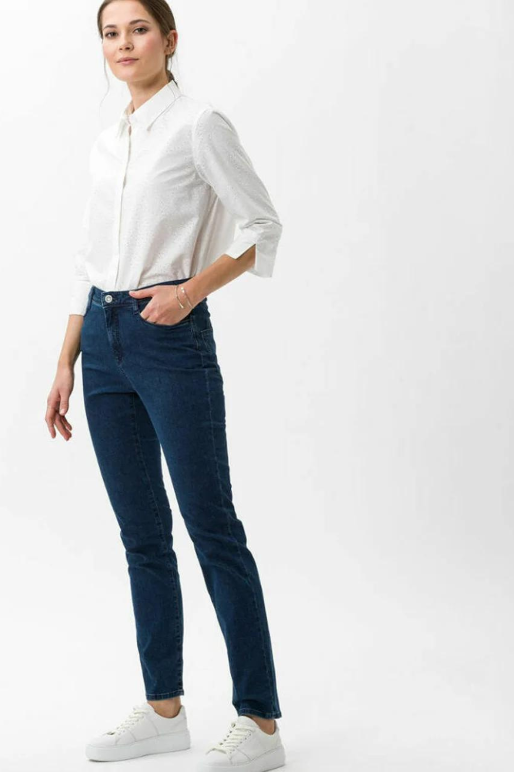 Brax Mary 5 Pocket Jean | Clean Dark Blue | Silvermaple  Boutique 