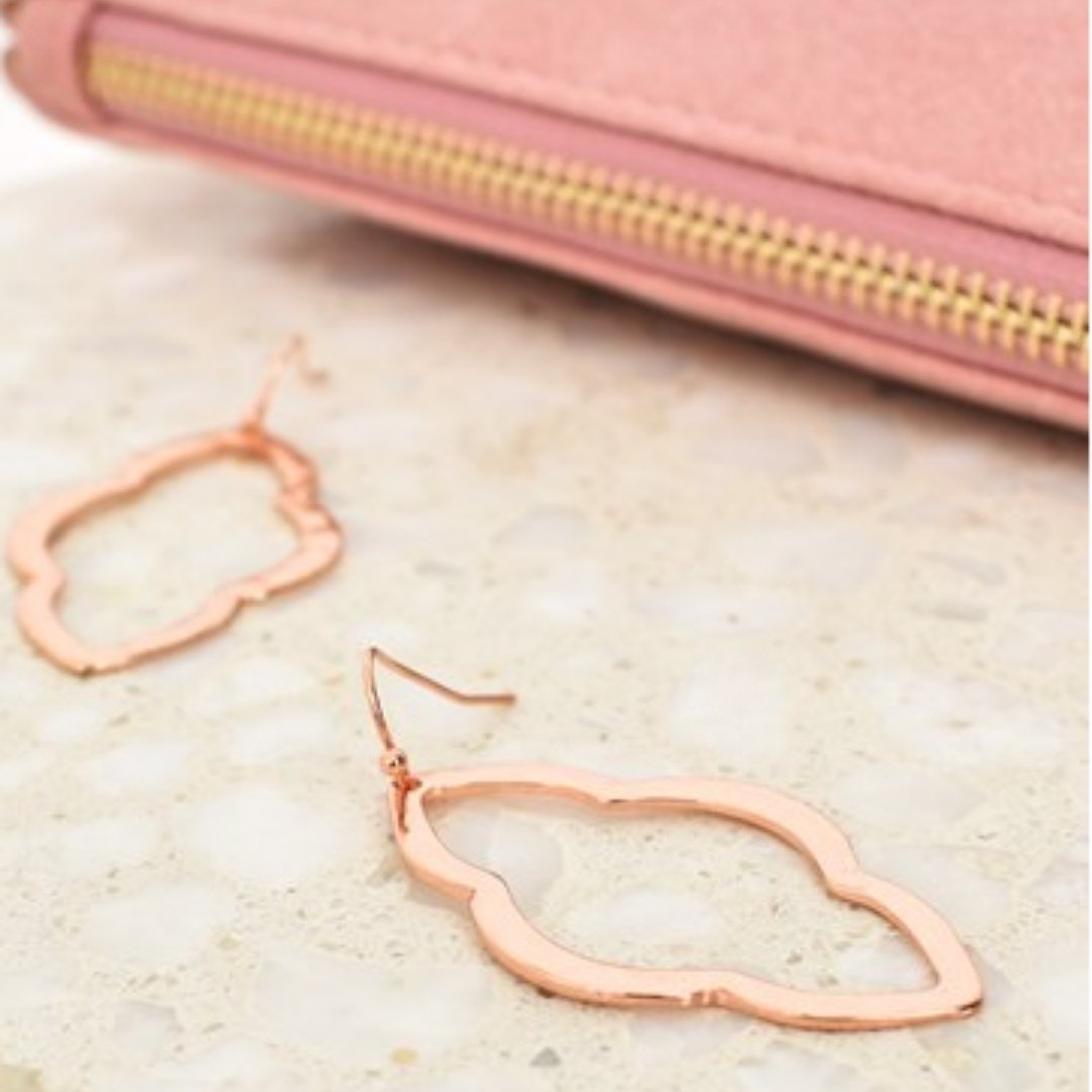 Adorne Cairo Geo Shape Hook Earrings_Rose_Silvermaple Boutique