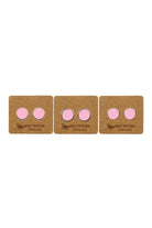 Fabienne - Ear Mints 7mm Round Enamel Stud | Fairy Wing Pink/Silver - Jewellery - Silvermaple Boutique 