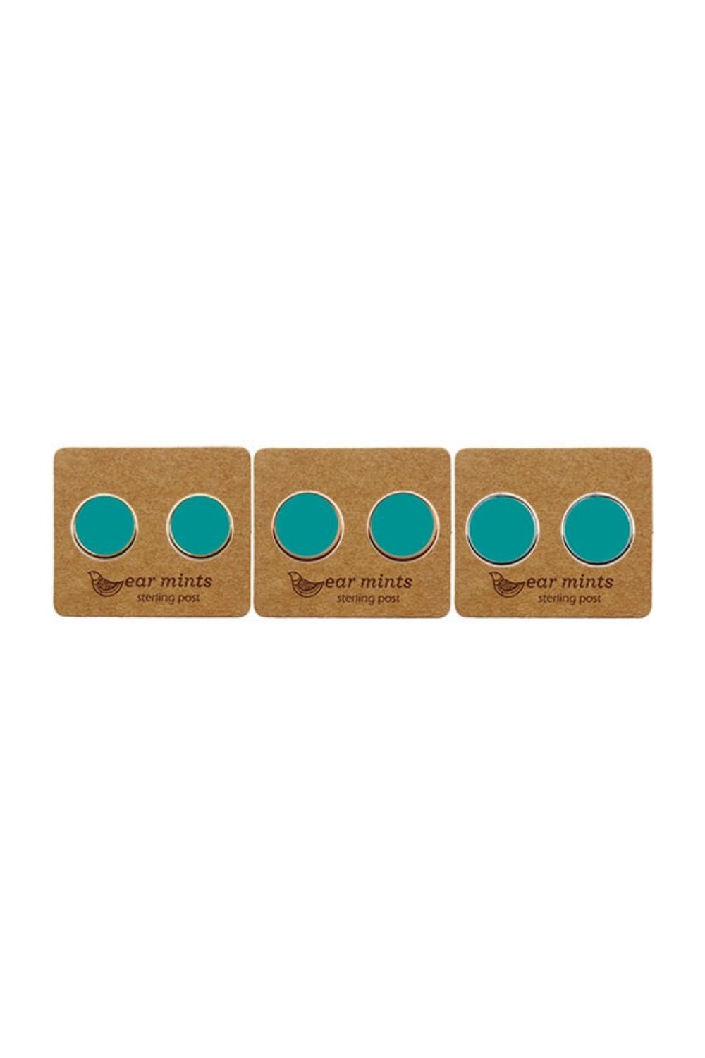 Fabienne Ear Mints 9mm Enamel Stud | Sea Green/Rose Gold_Silvermaple Boutique